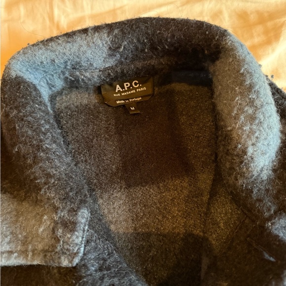 A.P.C. Navy and Black Wool Coat - Picture 3 of 4